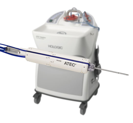 Sistema di Biopsia Mammaria ATEC® di Hologic su sfondo bianco