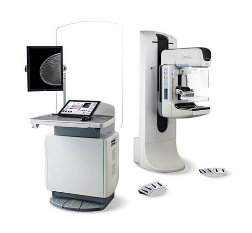 Sistema Mammografico Digitale Selenia® Dimensions® Hologic su sfondo bianco