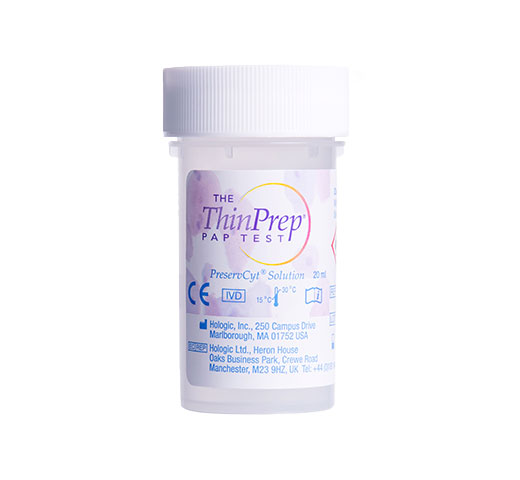 ThinPrep® PreservCyt Collection Vials Hologic su sfondo bianco