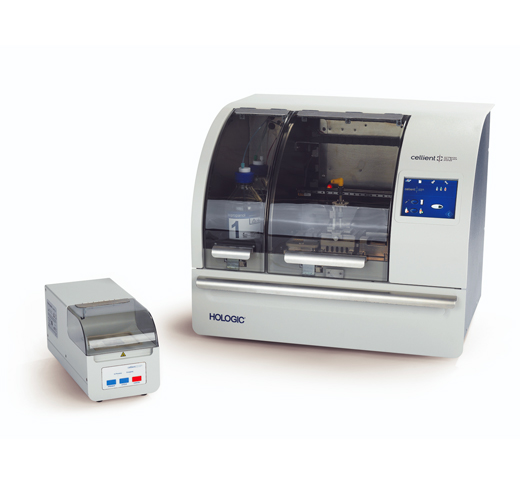 Cellient® Automated Cell Block System Hologic su sfondo bianco