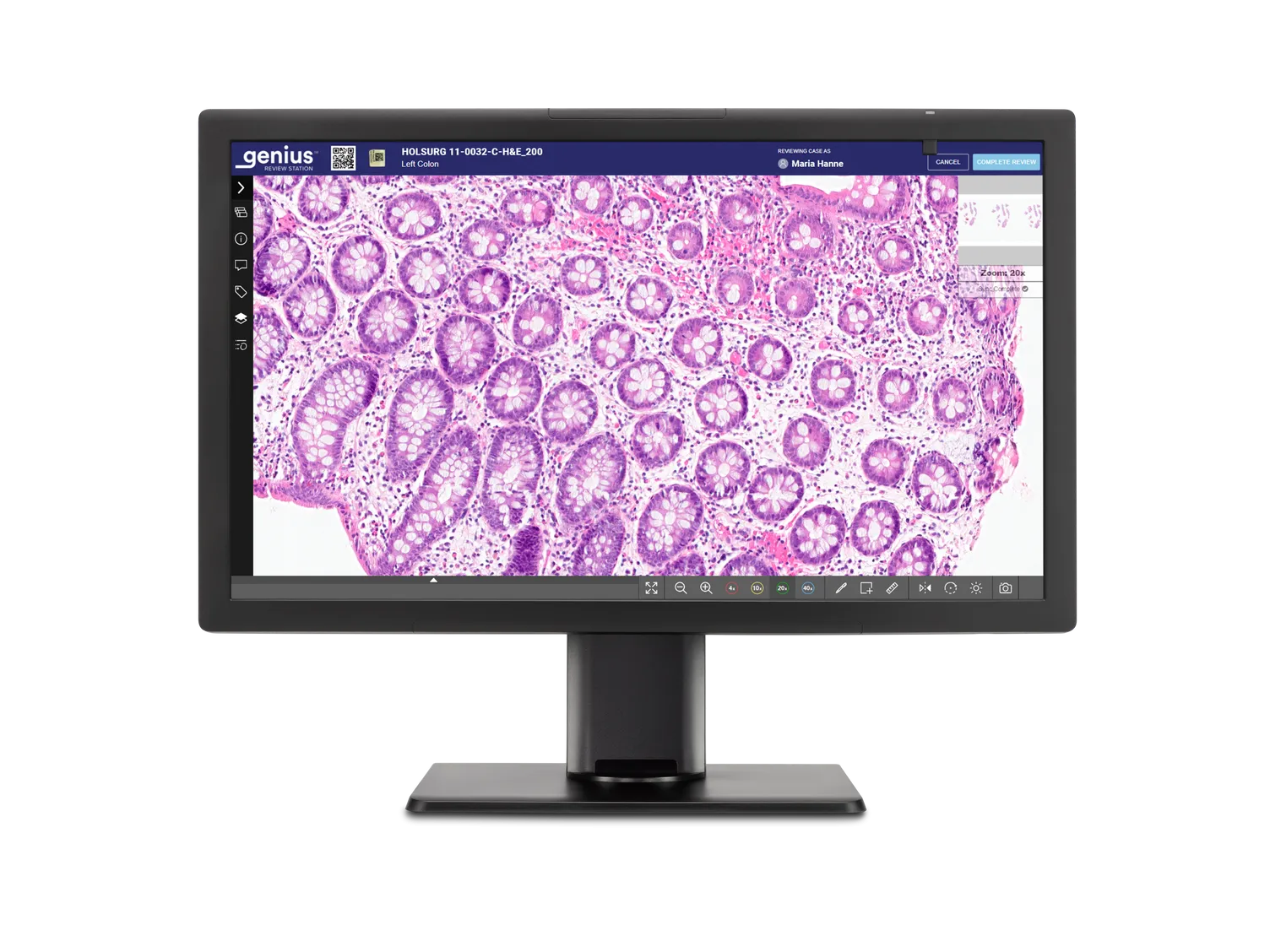 Stazione di revisione Genius su sfondo bianco