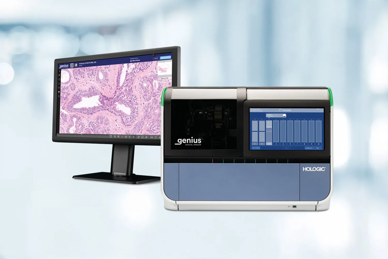 Stazione di revisione Genius e monitor