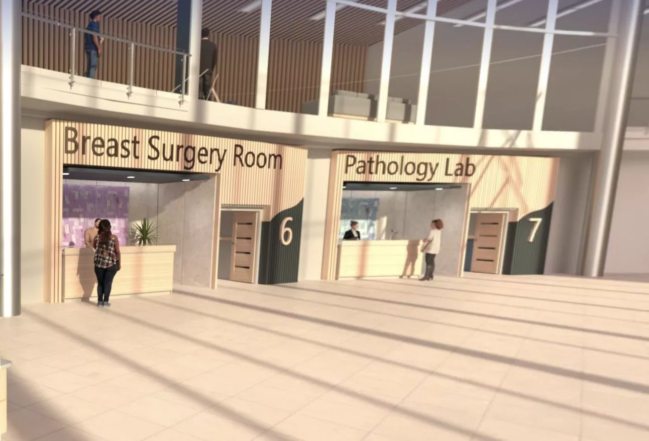 Pazienti che chiedono informazioni sulla chirurgia mammaria e sul laboratorio di patologia per lo screening e la diagnosi in ospedale