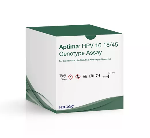 Test Aptima® del genotipo HPV su sfondo bianco