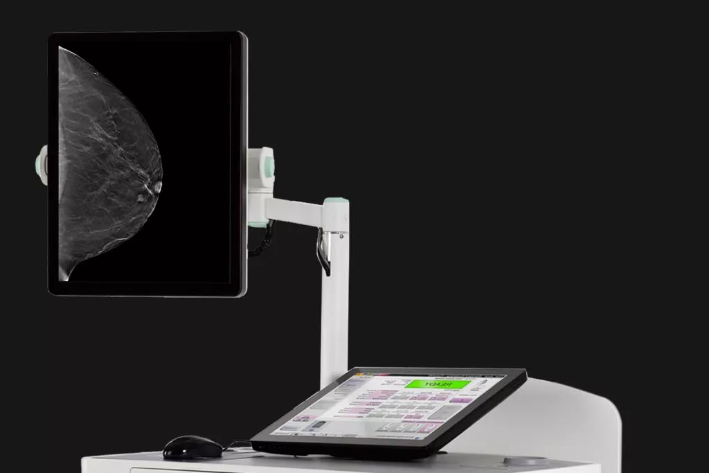 Dispositivo medico che mostra un'immagine mammografica