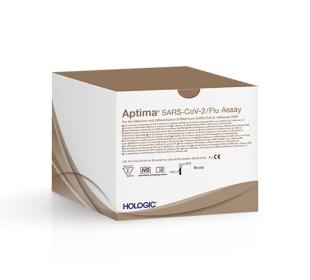 Test Aptima® SARS-CoV-2/Flu Hologic su sfondo bianco