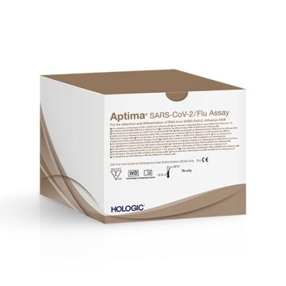 Test Aptima® SARS-CoV-2/Flu Hologic su sfondo bianco
